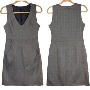 GAP Sleeveless Sheath dress sz 4 with POCKETS Gray Knee length tweed lined